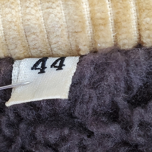 Vtg Jacket Coat Mens 44 Tan Corduroy Faux Fur Lined Zip Up Quilted Sleeves - Picture 13 of 16